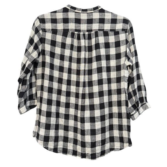 Uniqlo x Ines de la Fressange Gingham Check Blouse XS Black White - Picture 3 of 4